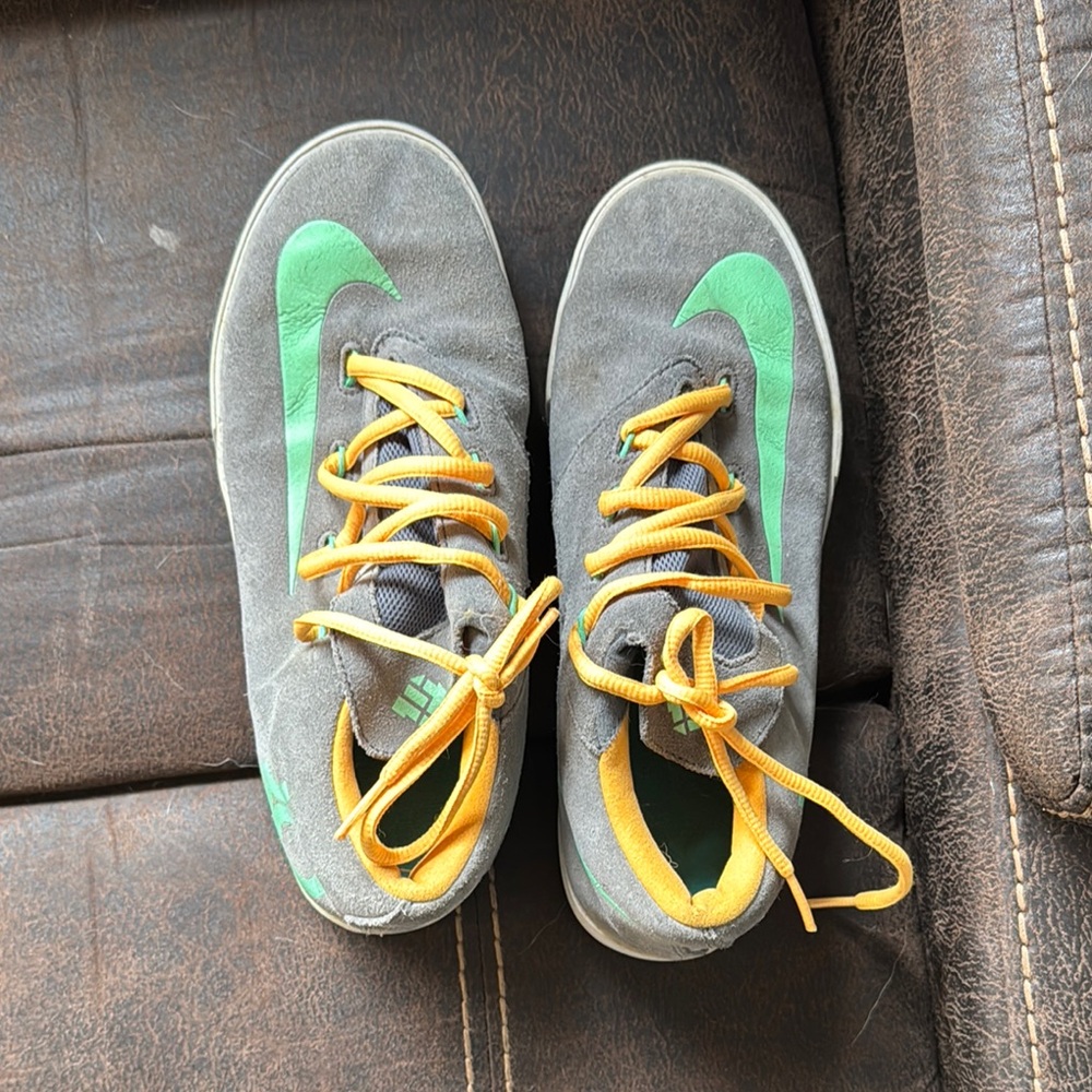 Nike Kids Gray and Green Sneakers